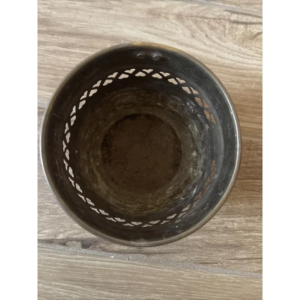 Brass Bowl With‎ Heart Cutouts 5.5